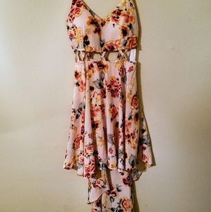 Nastygal Floral Print Hi-Low Dress